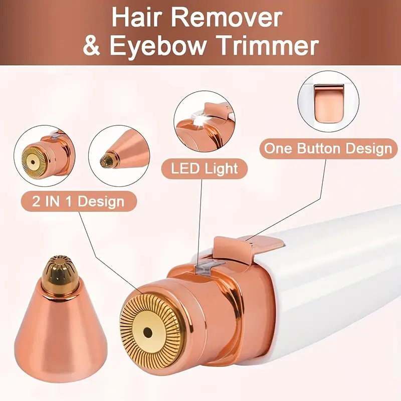 Rechargeable 2-in-1 Rechargeable Eyebrow Trimmer & Facial Hair Remover