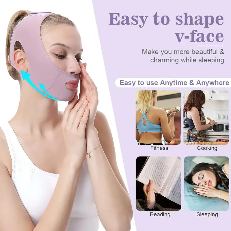 1pc Reusable Double Chin Reducer, Facial Slimming Band